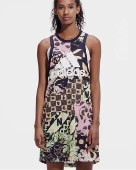 SOLD🔥Adidas x Farm Rio Cotton Print Tank Dress - Picture 9 of 11
